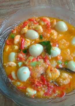 Udang Telur Puyuh Kuah PedasðŸŒ¶ï¸ðŸ¦ðŸ¦