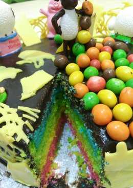 Rainbow cake kukus Ny.Liem