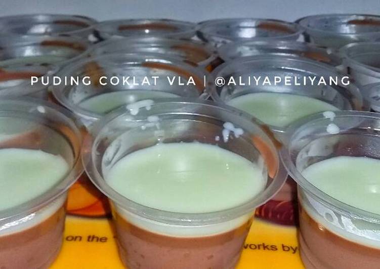 resep lengkap untuk Puding cokelat vla ala ala kfc??