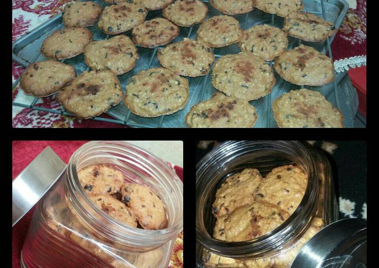 resep lengkap untuk Chocochip oat cookies