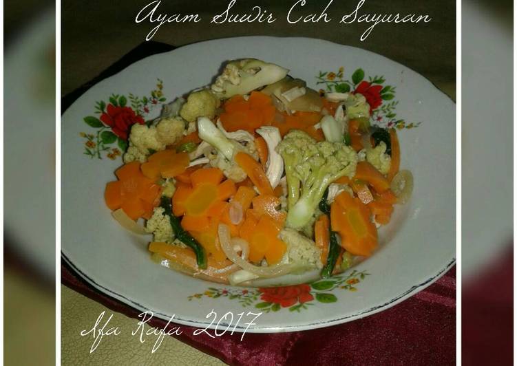 resep lengkap untuk Ayam Suwir Cah Sayuran (Menu Anak)