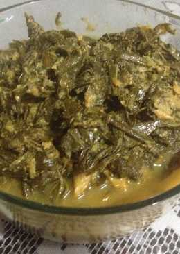 Sayur daun singkong + teri