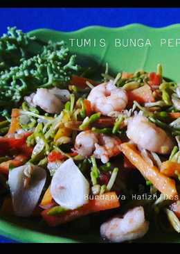 Tumis bunga pepaya + wortel