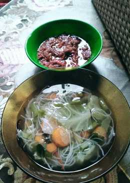 Sayur sop bihun simple + sambal tomat matang