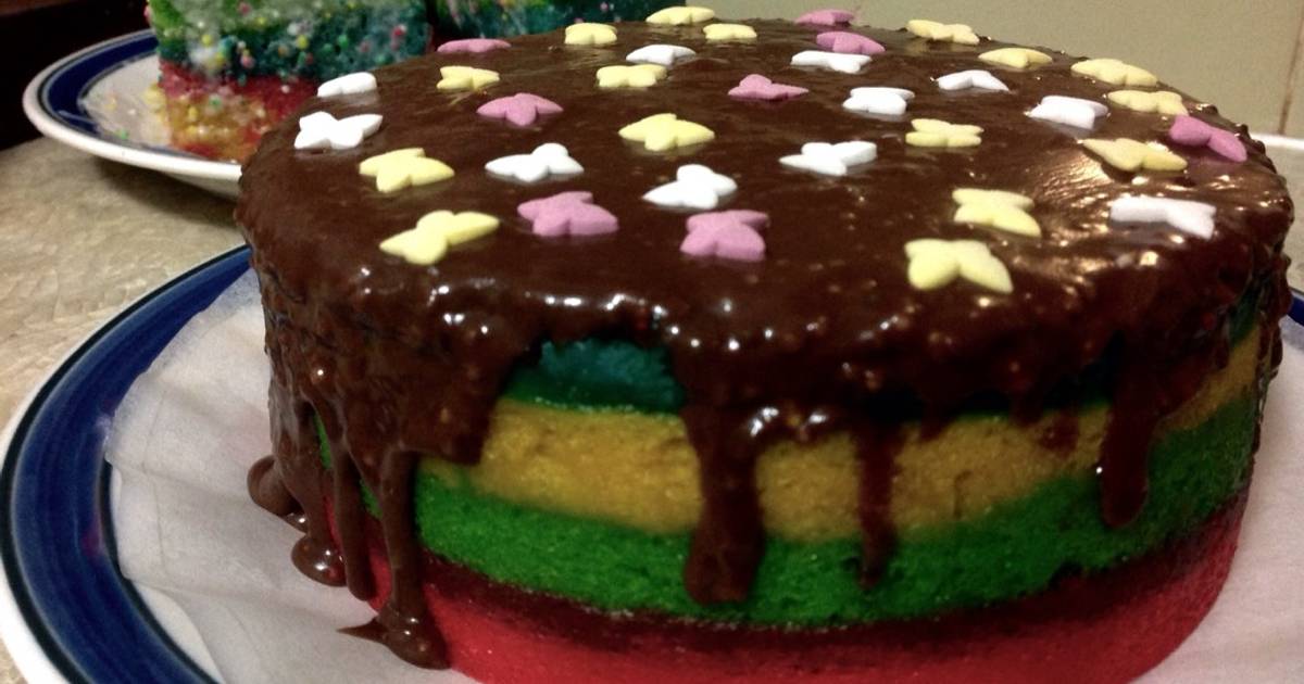 Resep Rainbow Cake Microwave Resep Rainbow Cake Microwave