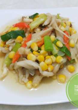 Tumis jamur tiram + jagung