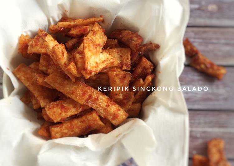 resep masakan Keripik Singkong Balado (Keripik Sanjai)