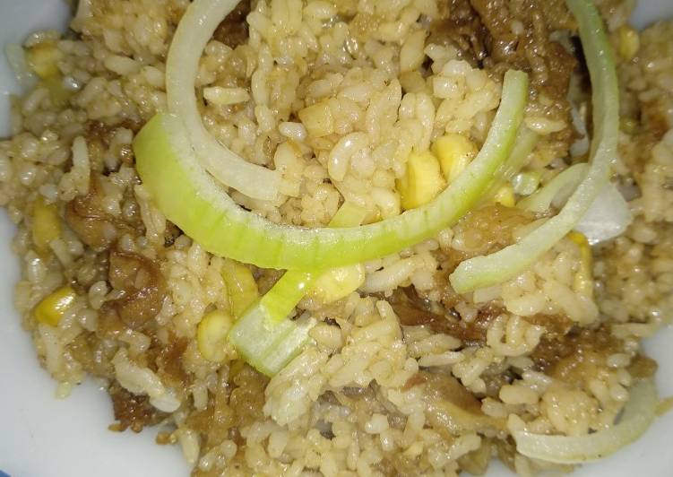 resep masakan Beef Rice ala p*epper l*nch aka nasi goreng daging