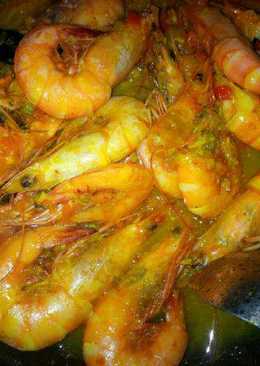 Udang bumbu kuning pedas deeerrrrr