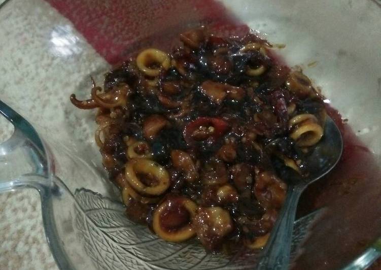 gambar untuk resep Cumi Rempelo Terong Asam Manis Pedas