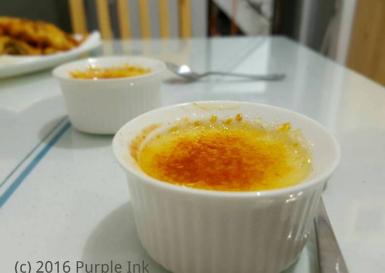 bahan dan cara membuat Vanilla Creme Brulee