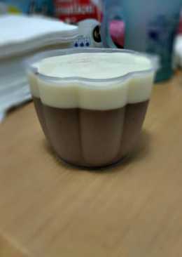 Puding susu coklat vla vanila