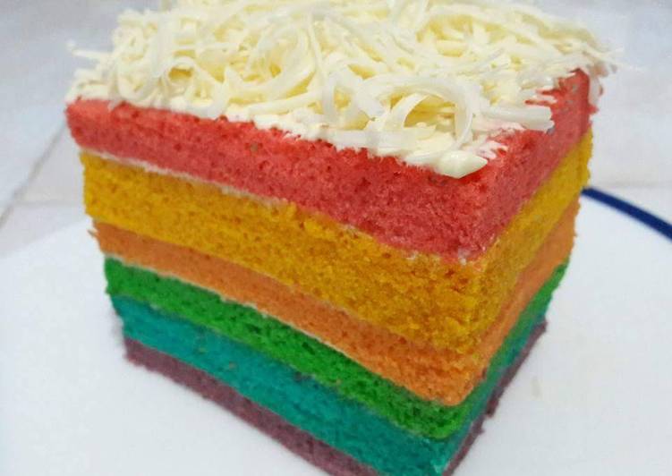 resep lengkap untuk Rainbow Cake Kukus