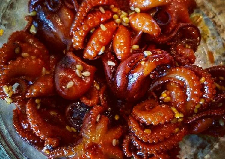 resep makanan Chuka Idako / Seasoned Baby Octopus