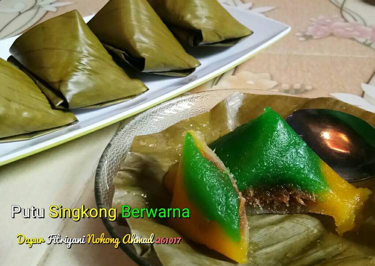 resep ?? Putu Singkong berwarna ala Dapur Fitri ??