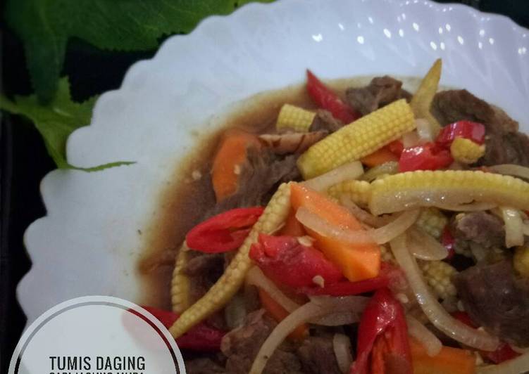 Resep Tumis Daging Sapi Jagung Muda Oleh Teh Yanithea