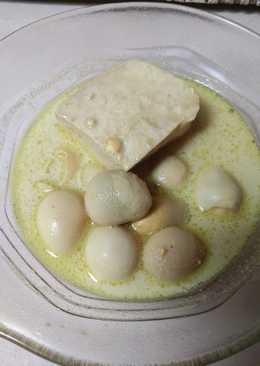 Telur puyuh tahu kuah santan kuning #BikinRamadhanBerkesan #25