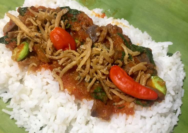 gambar untuk cara membuat Nasi Bakar (ampla balado + teri medan)