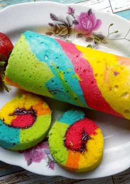 Rainbow Roll Cake