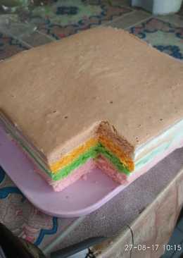 Rainbow cake kukus