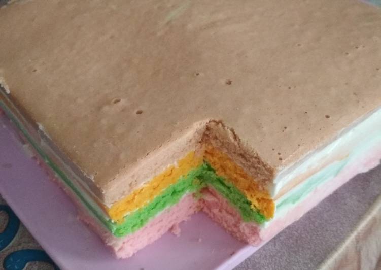 resep masakan Rainbow cake kukus
