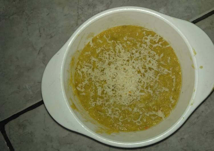 resep Bubur jagung manis asem gurih 9m+