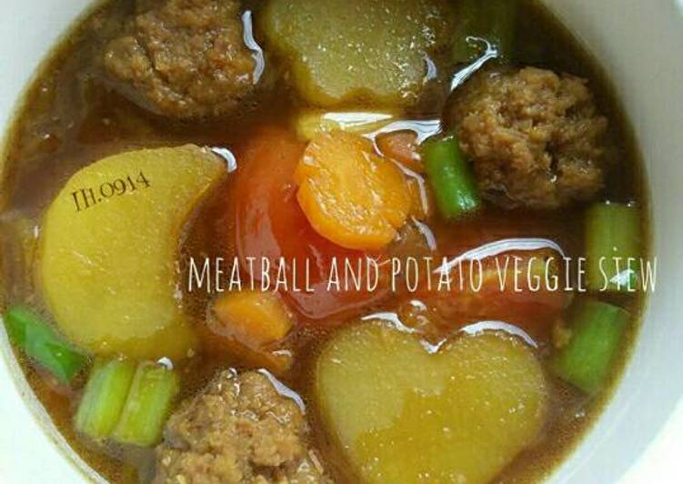 resep lengkap untuk Meatball & Potato Veggie Stew a.k.a Semur Bola Daging Kentang Sayuran (MPASI 1y+)