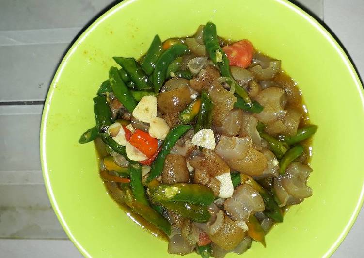 resep lengkap untuk Kikil cabe hijau