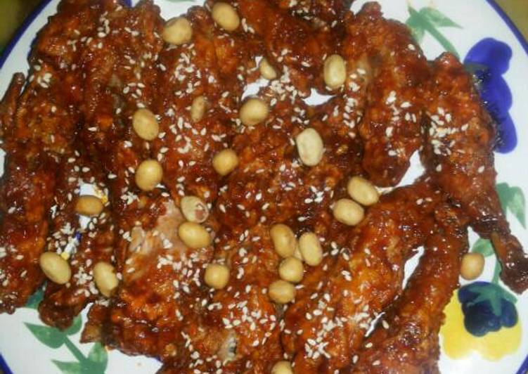 gambar untuk cara membuat Ayam Goreng Pedas Crispy ala Korea (Yangnyeom Chicken)