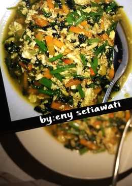 Tumis bayam mix wortel & telur