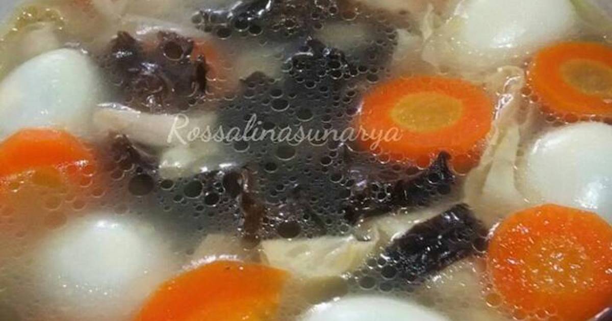 153 resep sup kembang tahu jamur kuping enak dan sederhana 