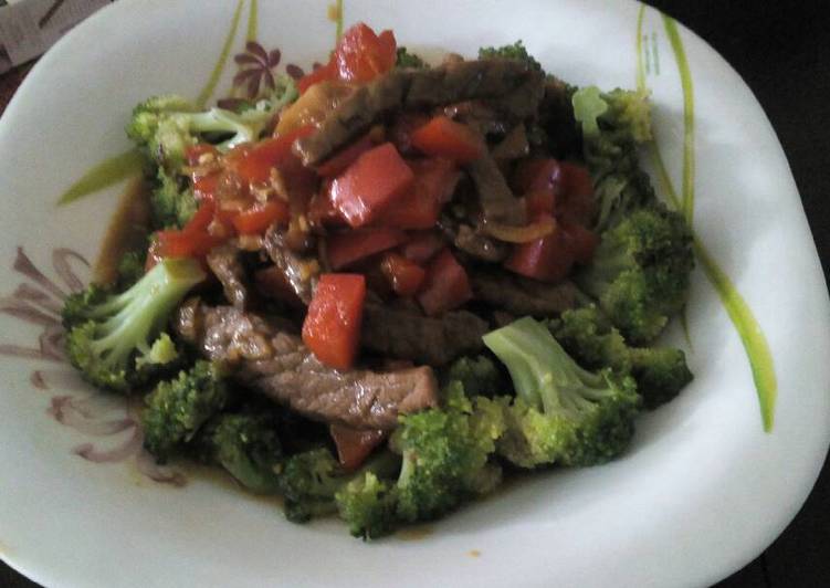 cara membuat Brocoli sapi teriyaki