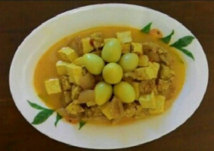 gambar untuk resep makanan Tahu tempe puyuh kuah santan