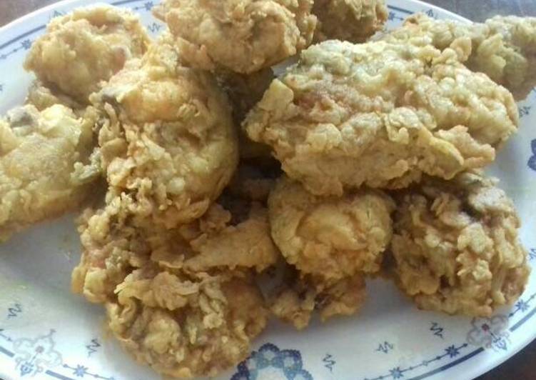 bahan dan cara membuat Ayam kfc renyah tanpa bp