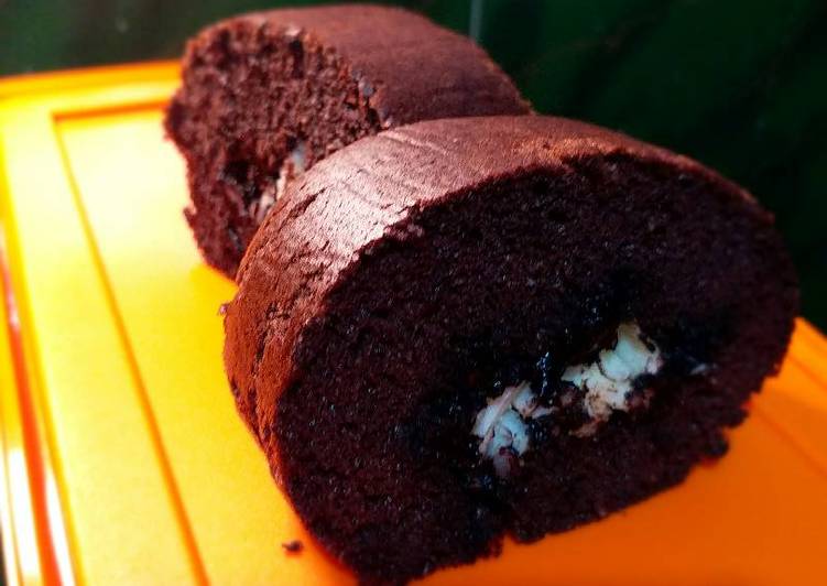 resep lengkap untuk Chocolate rollcake keto