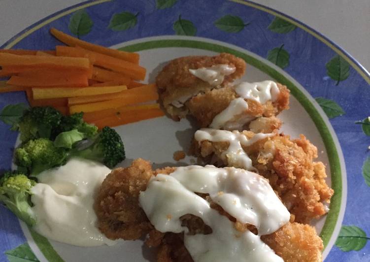 gambar untuk resep makanan Chicken katsu mozarella