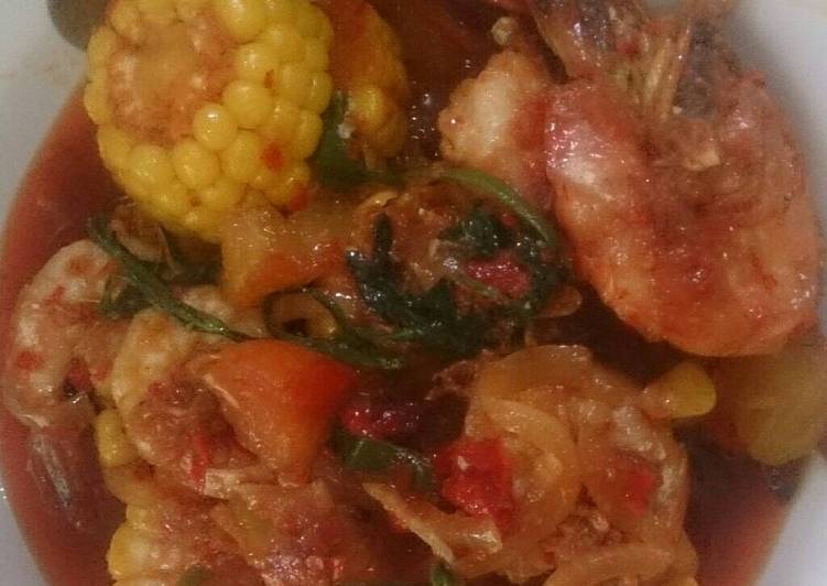 gambar untuk resep makanan Udang jagung asam Pedas manis