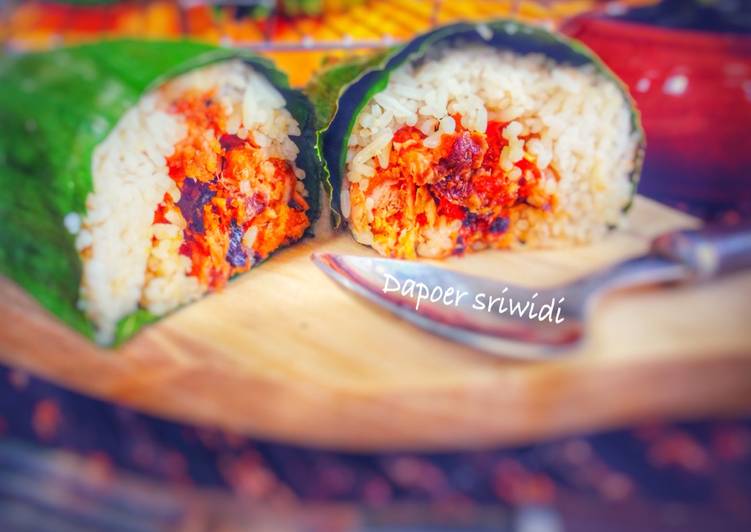 resep makanan Nasi bakar abon cakalang