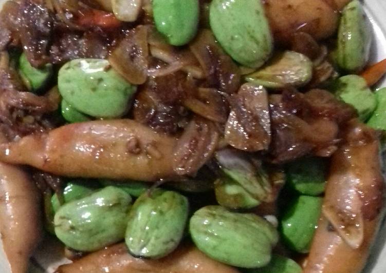 resep lengkap untuk Tumis Cumi Asin Pete