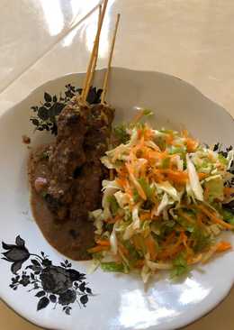 Sate sapi bumbu kencur + sayur mentah #DEBM+ketofriendly