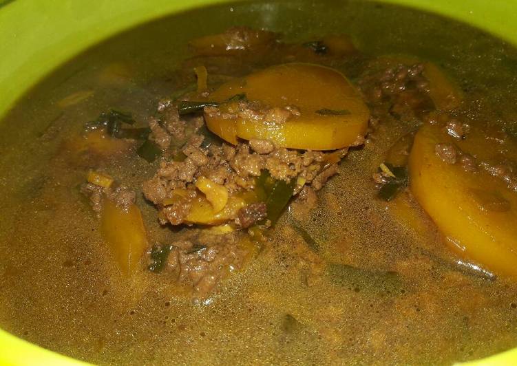 bahan dan cara membuat Semur Daging Sapi Giling & Kentang