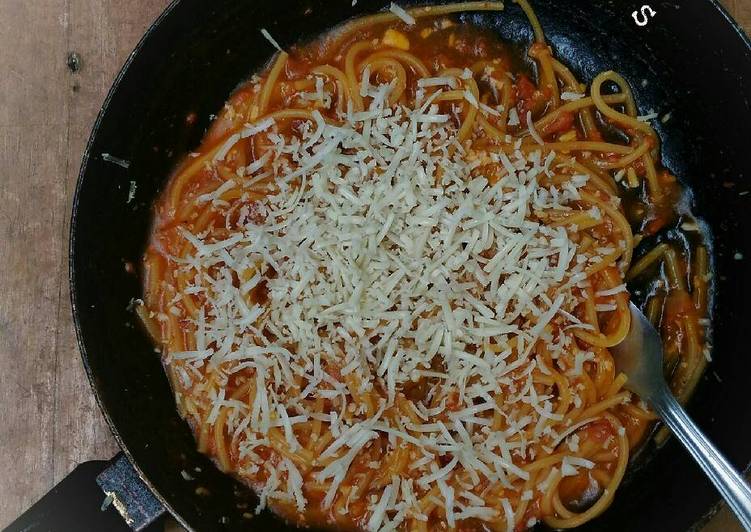 cara membuat One Pan Spaghetti