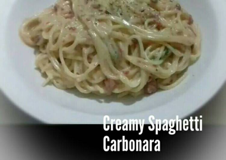 Resep Creamy Spaghetti Carbonara