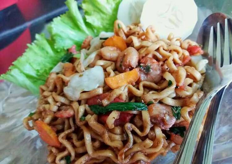 cara membuat Mie Goreng Udang Oregano