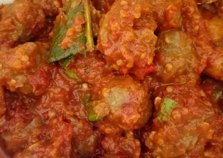 resep lengkap untuk Bakso Telur Bumbu Balado Pedas