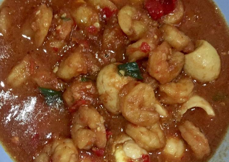 resep lengkap untuk Udang & Telur Puyuh Saus Tiram pedez endezzz