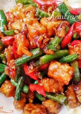 Tumis Tempe campur Kacang Panjang