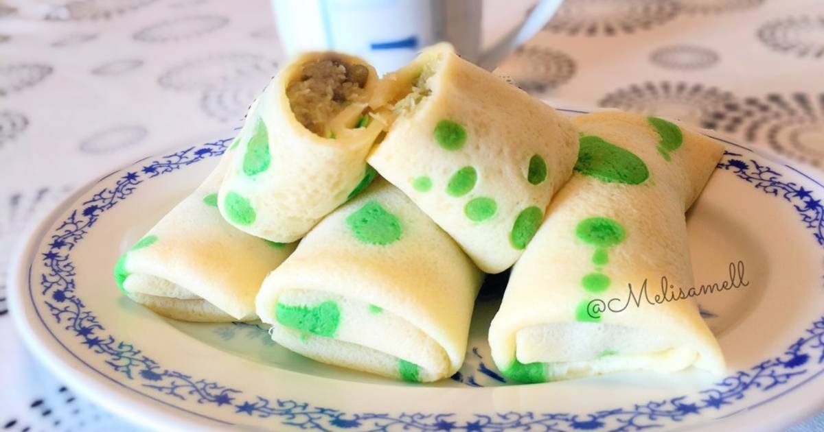 Resep Dadar gulung folkadot pandan Resep Dadar gulung folkadot pandan