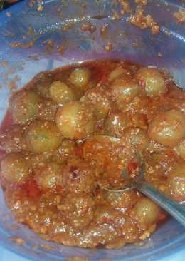 Cilok bumbu kacang pedas