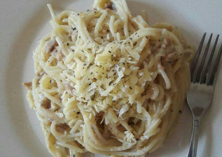 Resep Spagetti tuna carbonara Karya riza dwijayanti